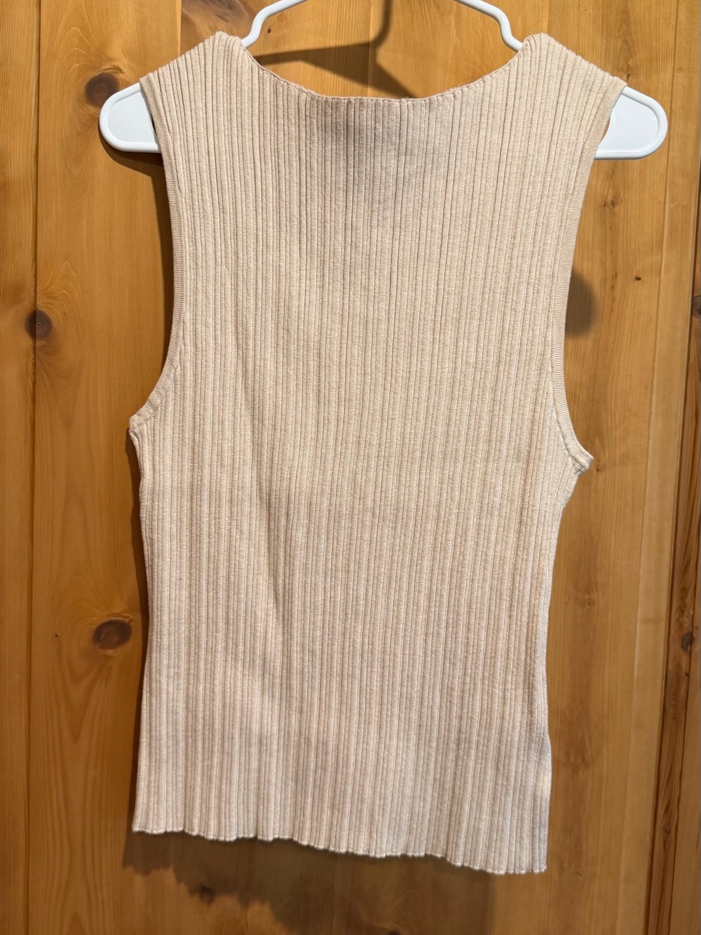 Quince Ribbed Sleeveless Knit Tank - Light Cream - Picture 2 of 4